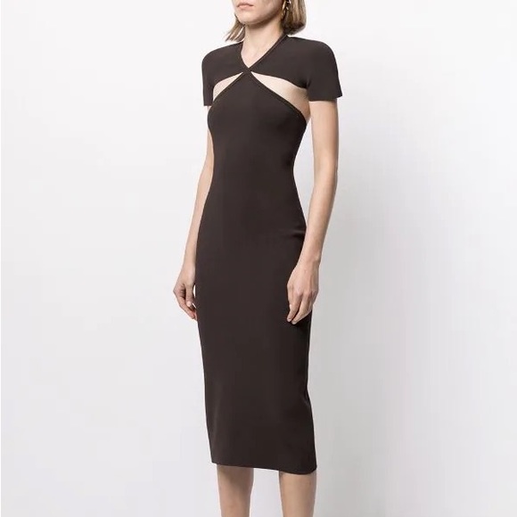 SOLD - KHAITE Piera Dress in Brown (cutout detail) - Picture 3 of 6